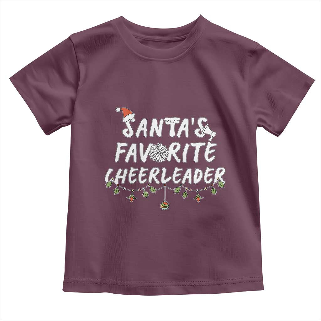 Santa Favorite Cheerleader Toddler T Shirt Christmas Cheerleading Gift - Wonder Print Shop