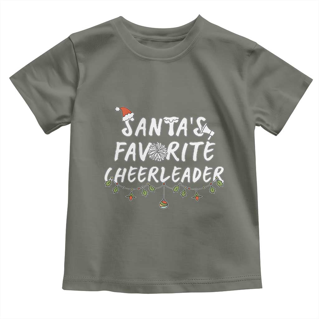 Santa Favorite Cheerleader Toddler T Shirt Christmas Cheerleading Gift - Wonder Print Shop