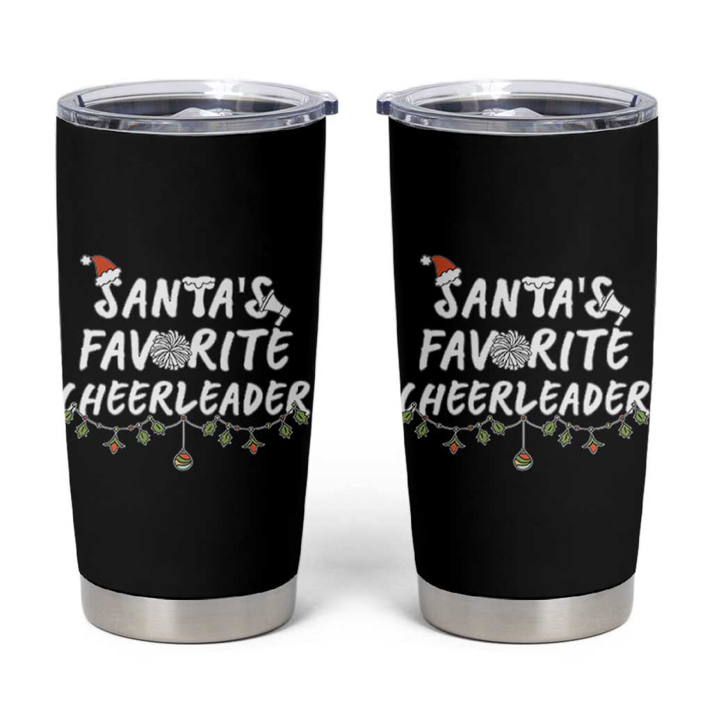 Santa Favorite Cheerleader Tumbler Cup Christmas Cheerleading Gift - Wonder Print Shop