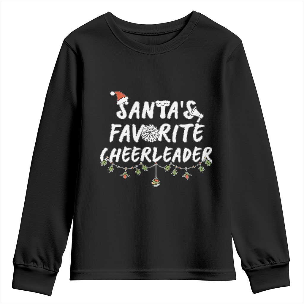 Santa Favorite Cheerleader Youth Sweatshirt Christmas Cheerleading Gift - Wonder Print Shop