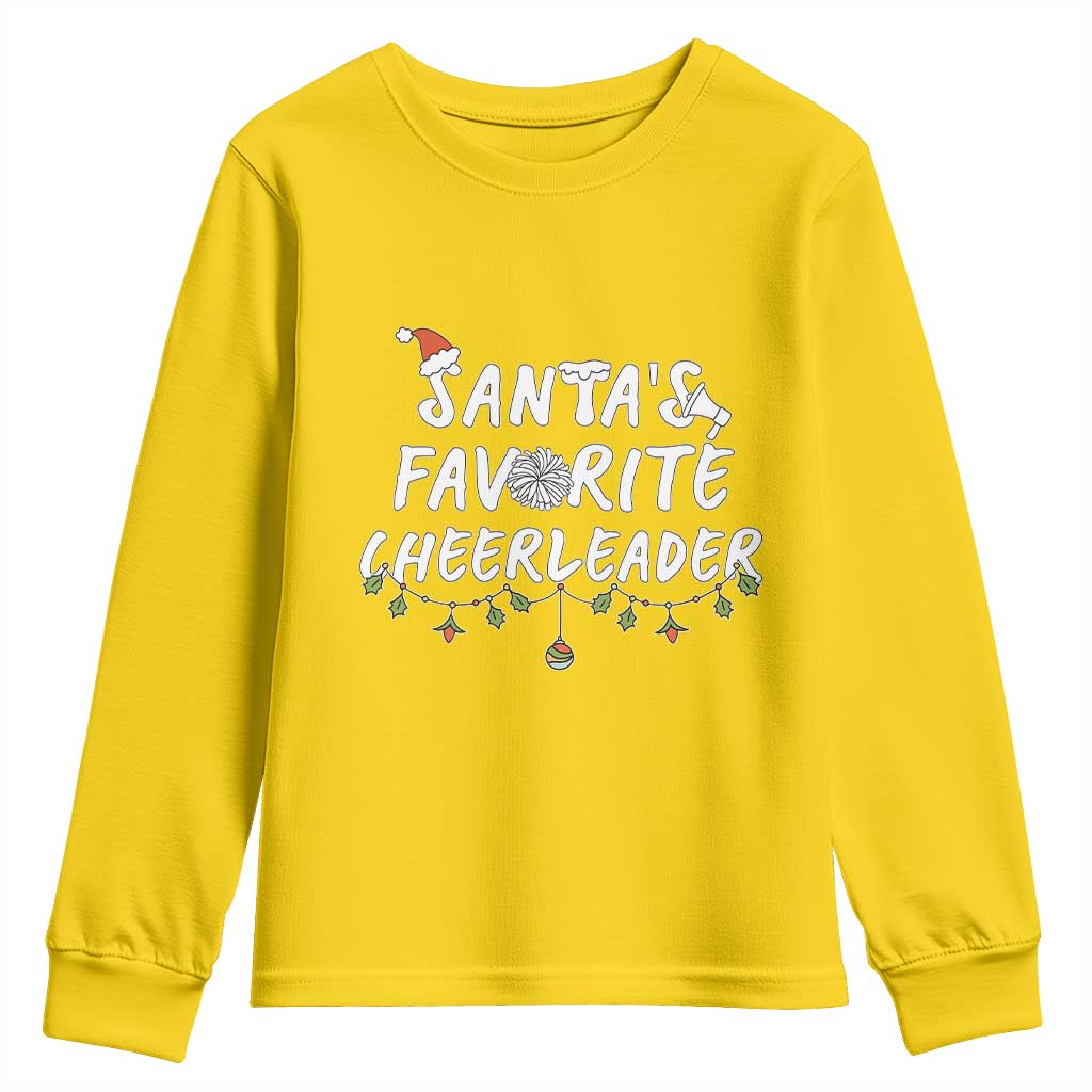 Santa Favorite Cheerleader Youth Sweatshirt Christmas Cheerleading Gift - Wonder Print Shop