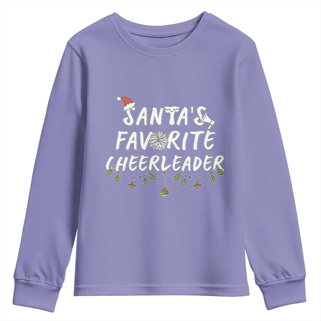 Santa Favorite Cheerleader Youth Sweatshirt Christmas Cheerleading Gift - Wonder Print Shop