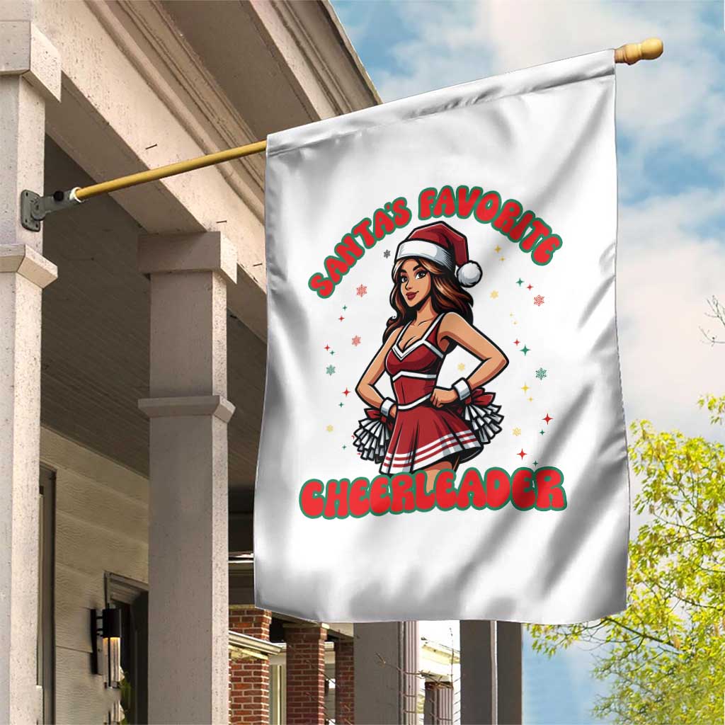 Santa Favorite Cheerleader Garden Flag Funny Christmas Cheer Gift - Wonder Print Shop