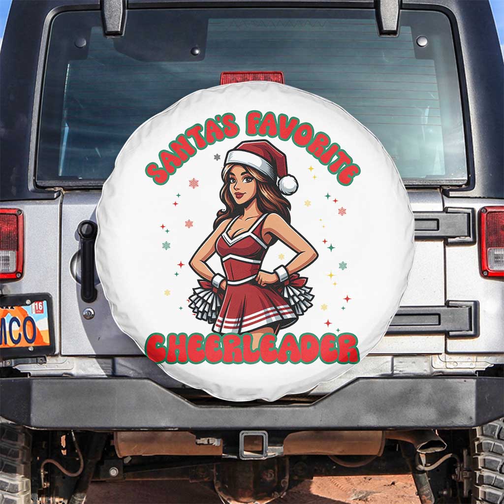 Santa Favorite Cheerleader Spare Tire Cover Funny Christmas Cheer Gift - Wonder Print Shop