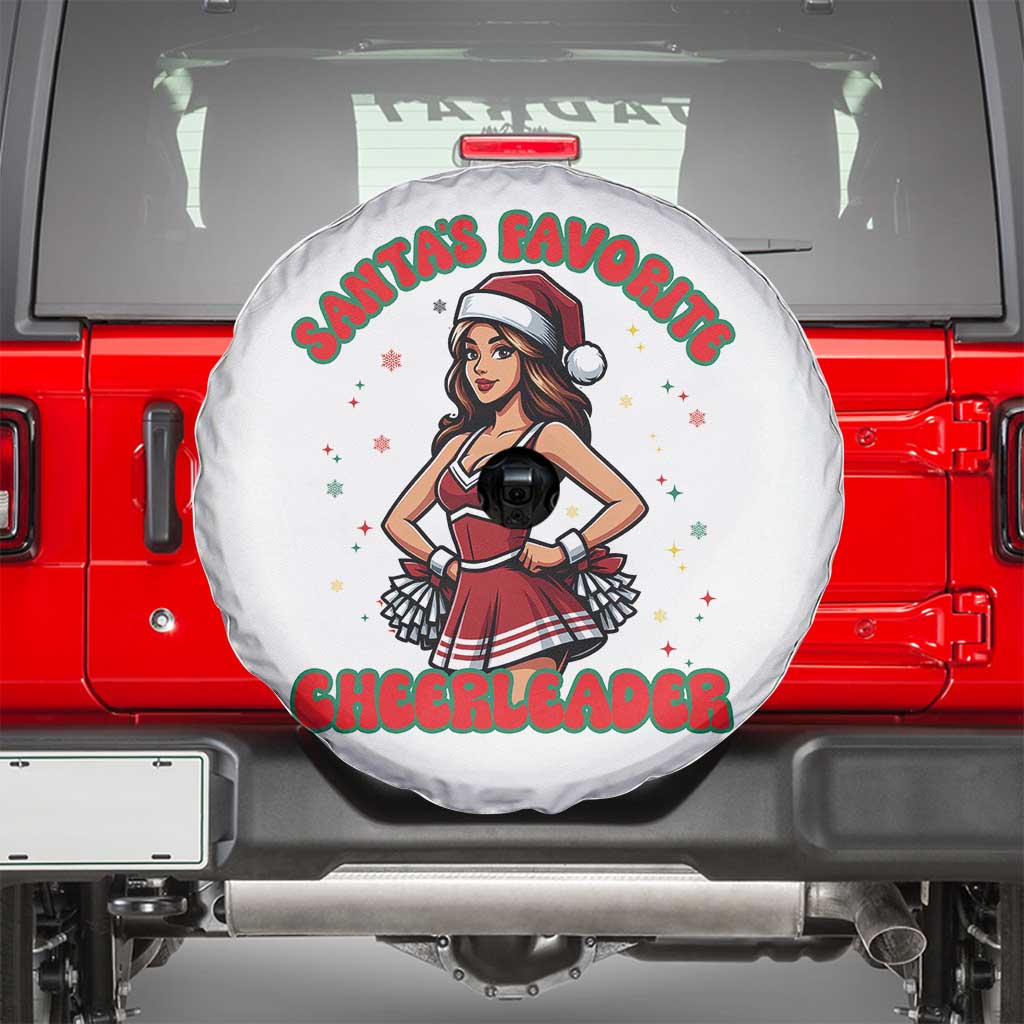 Santa Favorite Cheerleader Spare Tire Cover Funny Christmas Cheer Gift - Wonder Print Shop