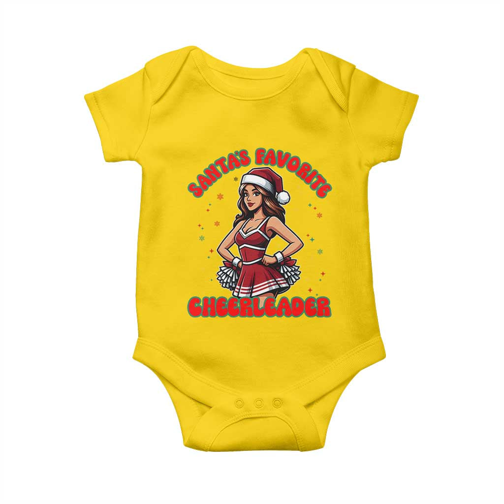 Santa Favorite Cheerleader Baby Onesie Funny Christmas Cheer Gift - Wonder Print Shop