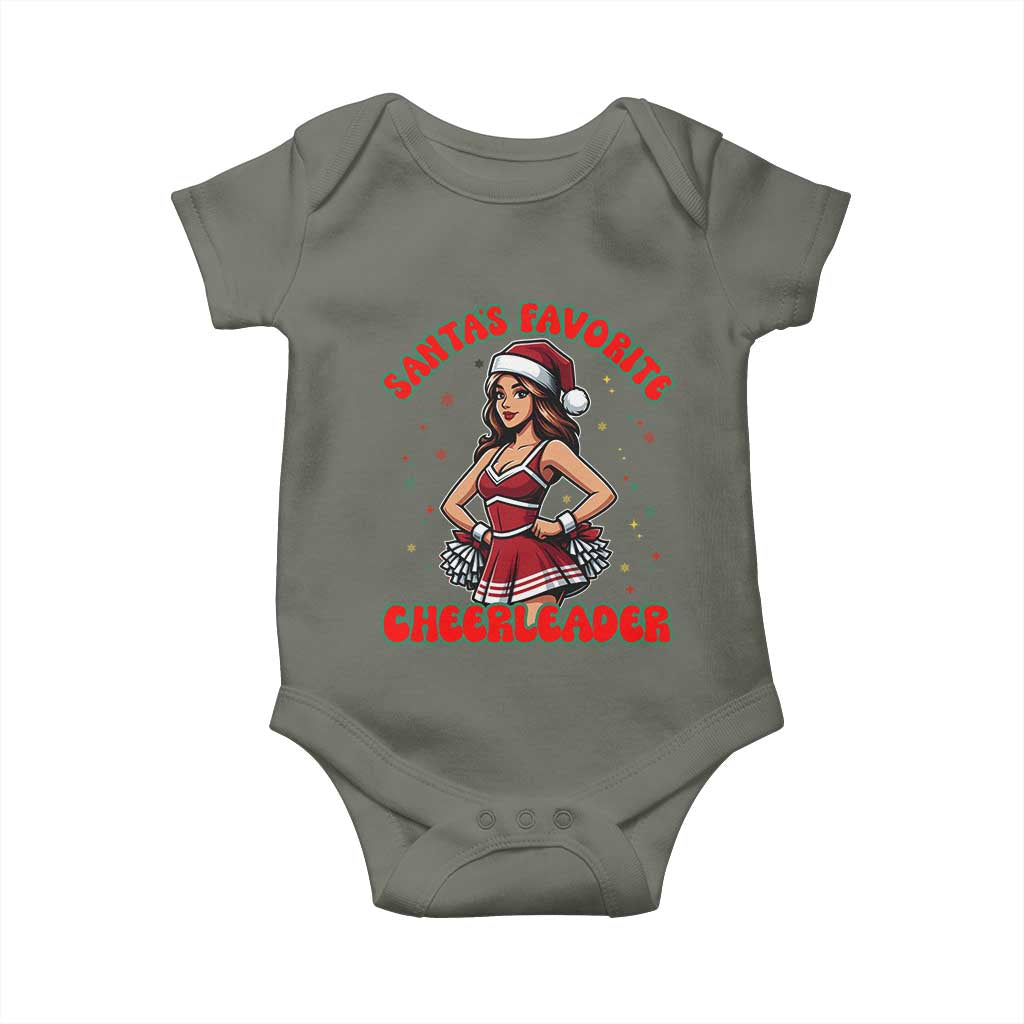 Santa Favorite Cheerleader Baby Onesie Funny Christmas Cheer Gift - Wonder Print Shop