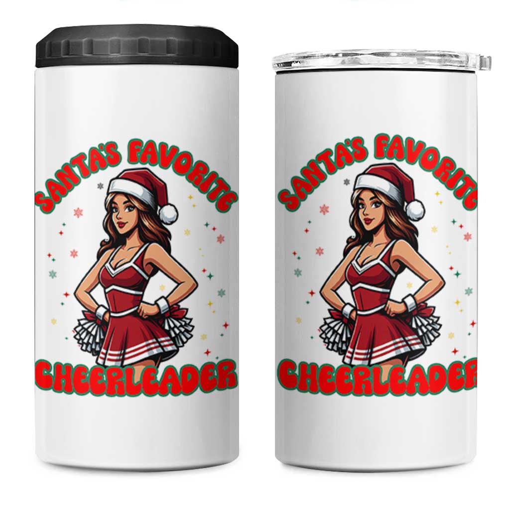 Santa Favorite Cheerleader 4 in 1 Can Cooler Tumbler Funny Christmas Cheer Gift - Wonder Print Shop