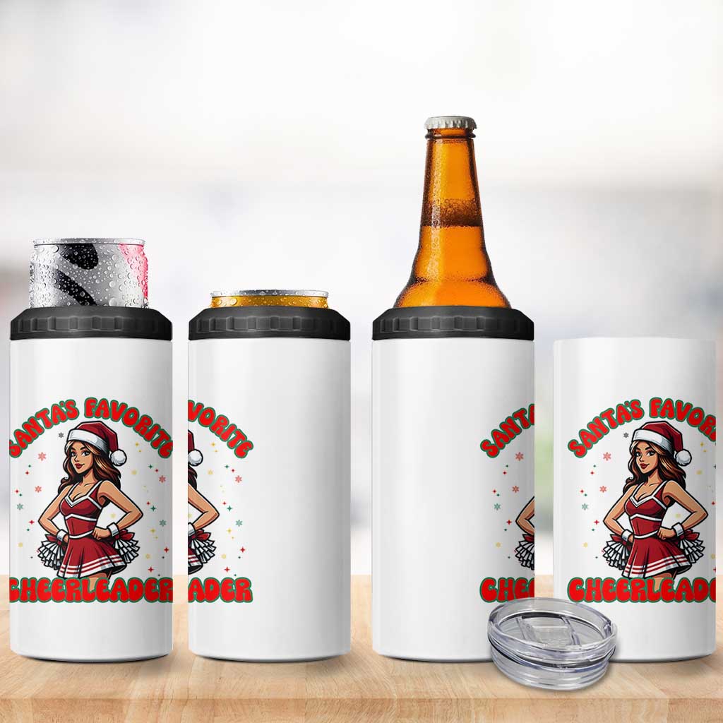 Santa Favorite Cheerleader 4 in 1 Can Cooler Tumbler Funny Christmas Cheer Gift - Wonder Print Shop