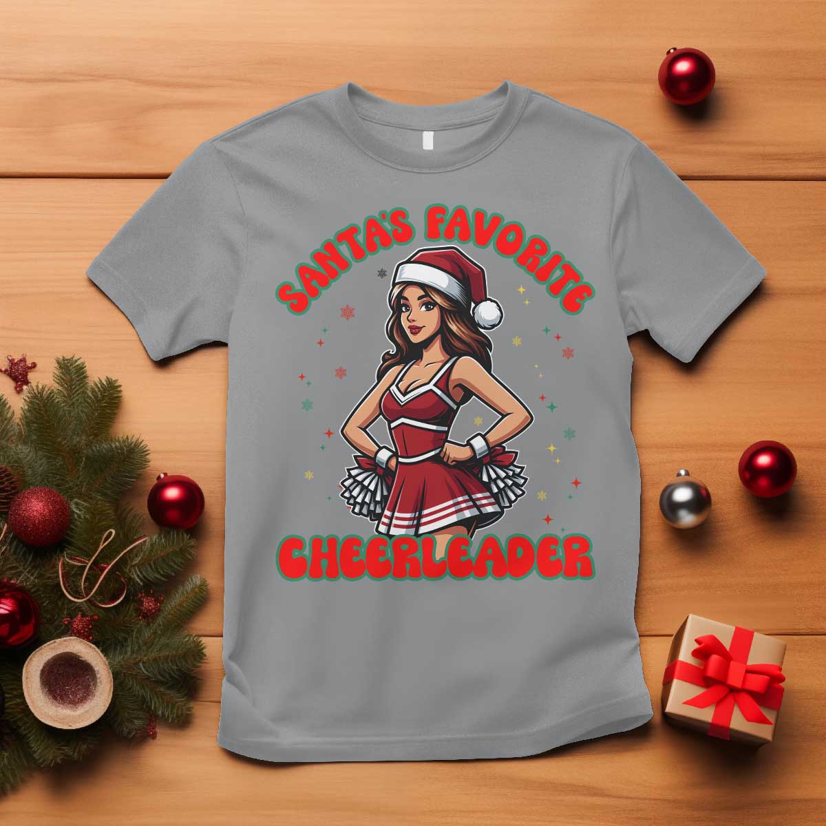 Santa Favorite Cheerleader T Shirt Funny Christmas Cheer Gift - Wonder Print Shop