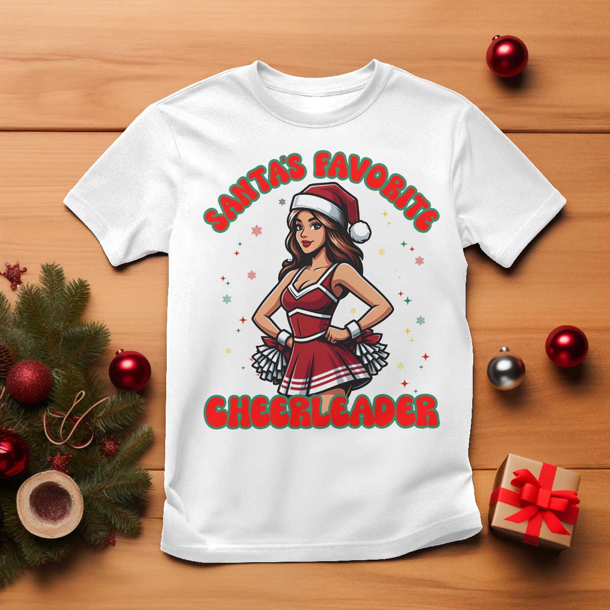 Santa Favorite Cheerleader T Shirt Funny Christmas Cheer Gift - Wonder Print Shop