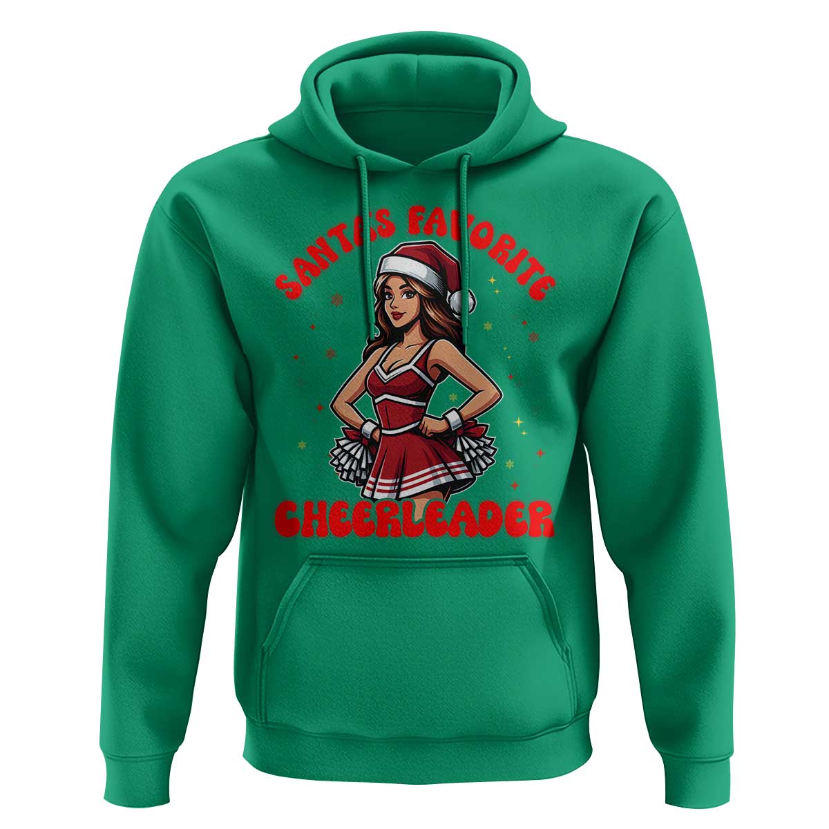 Santa Favorite Cheerleader Hoodie Funny Christmas Cheer Gift - Wonder Print Shop