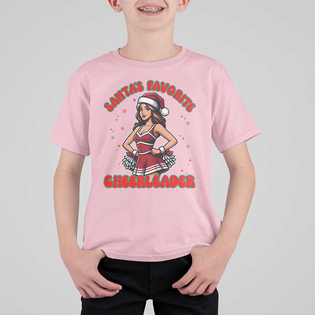 Santa Favorite Cheerleader T Shirt For Kid Funny Christmas Cheer Gift - Wonder Print Shop