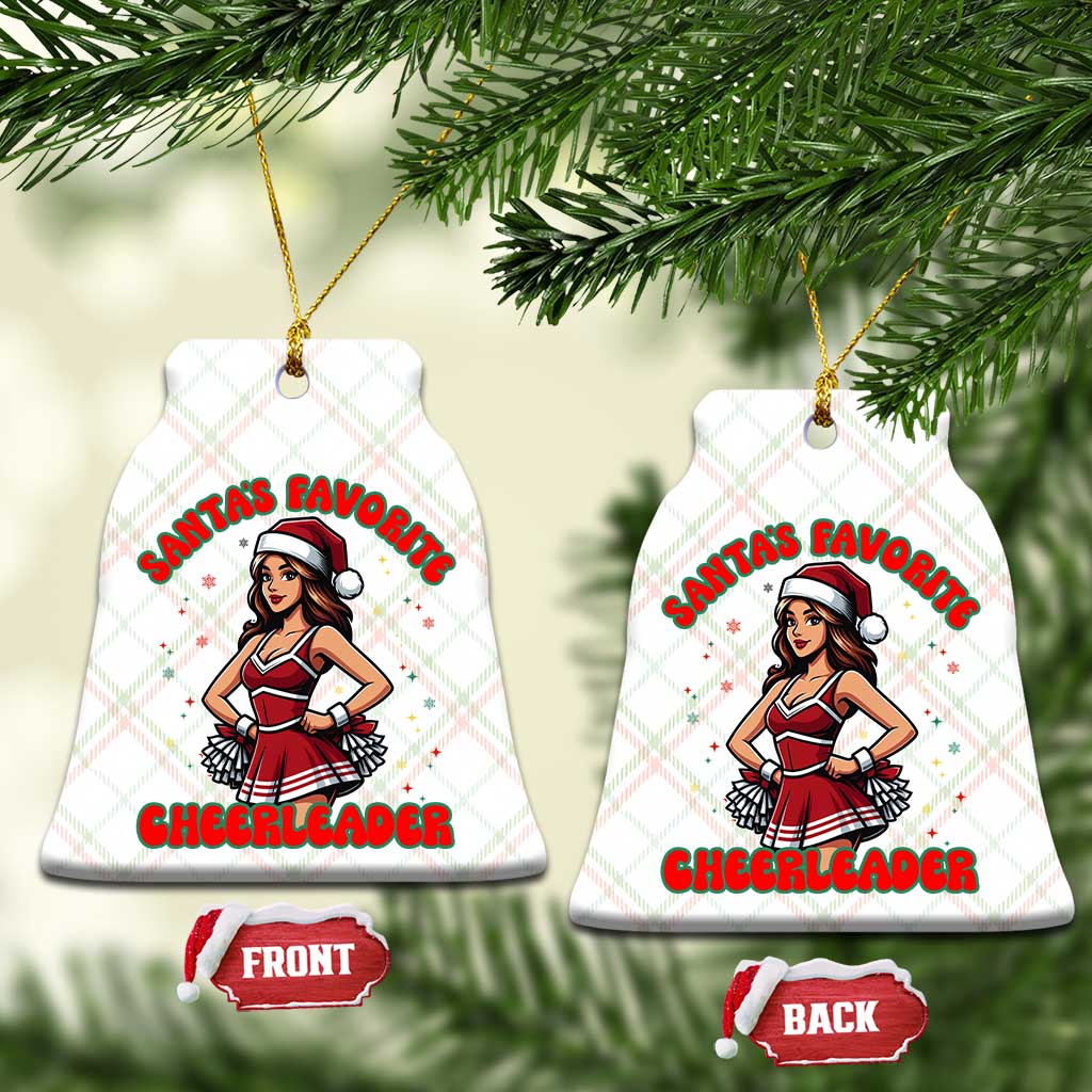 Santa Favorite Cheerleader Ceramic Ornament Funny Xmas Cheer Gift - Wonder Print Shop
