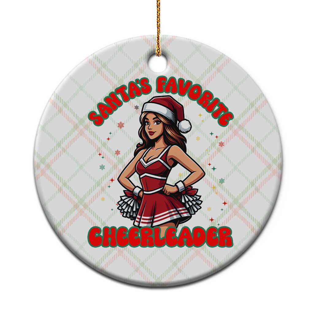 Santa Favorite Cheerleader Ceramic Ornament Funny Xmas Cheer Gift - Wonder Print Shop