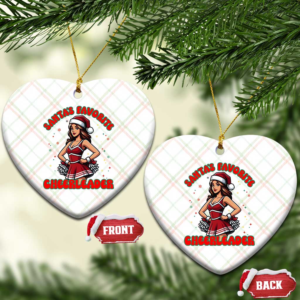 Santa Favorite Cheerleader Ceramic Ornament Funny Xmas Cheer Gift - Wonder Print Shop