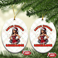 Santa Favorite Cheerleader Ceramic Ornament Funny Xmas Cheer Gift - Wonder Print Shop