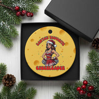 Santa Favorite Cheerleader Ceramic Ornament Funny Xmas Cheer Gift - Wonder Print Shop