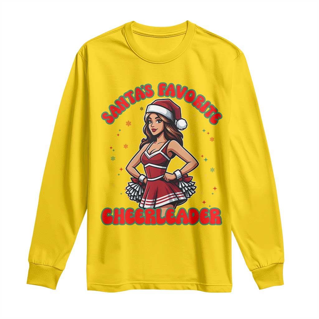 Santa Favorite Cheerleader Long Sleeve Shirt Funny Christmas Cheer Gift - Wonder Print Shop
