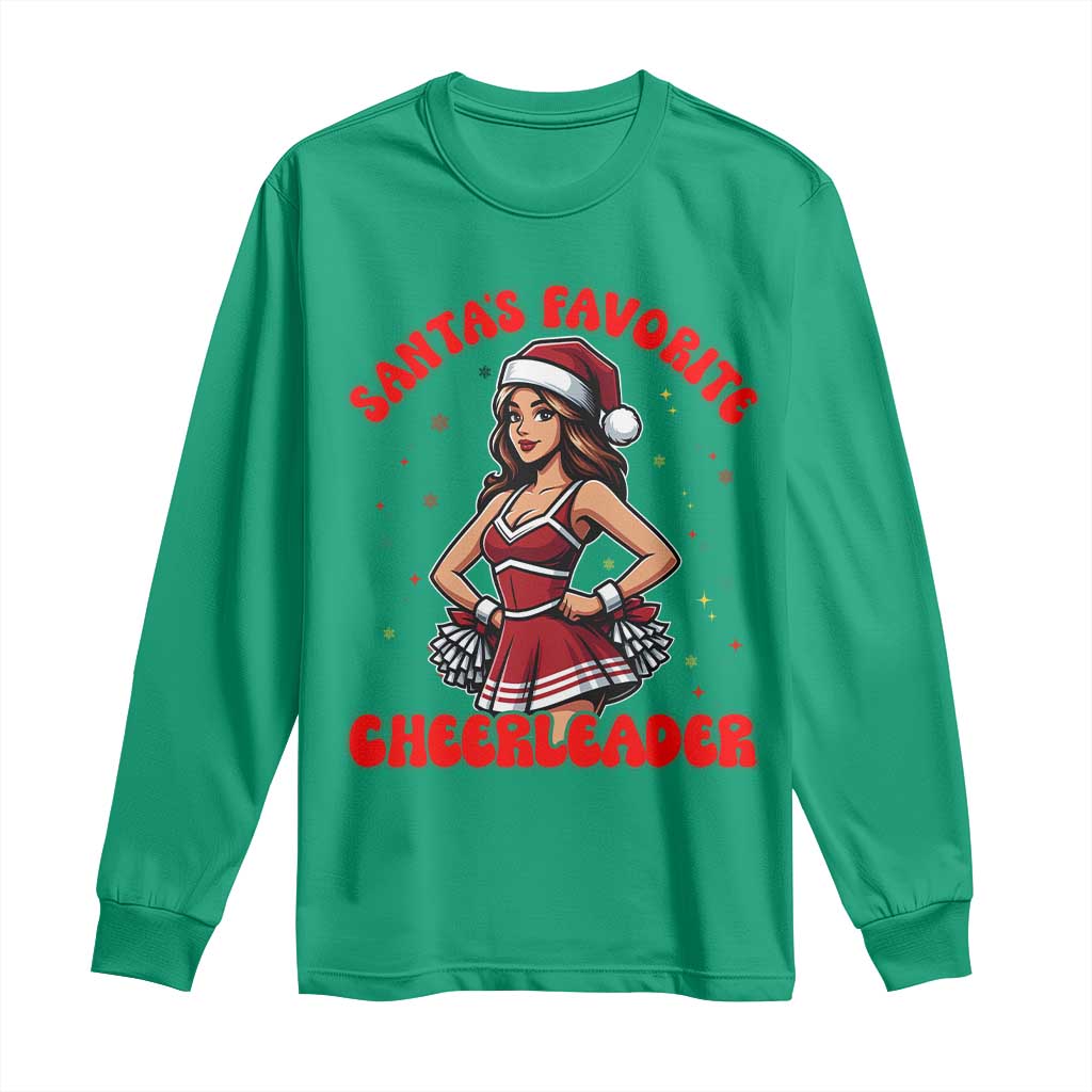 Santa Favorite Cheerleader Long Sleeve Shirt Funny Christmas Cheer Gift - Wonder Print Shop