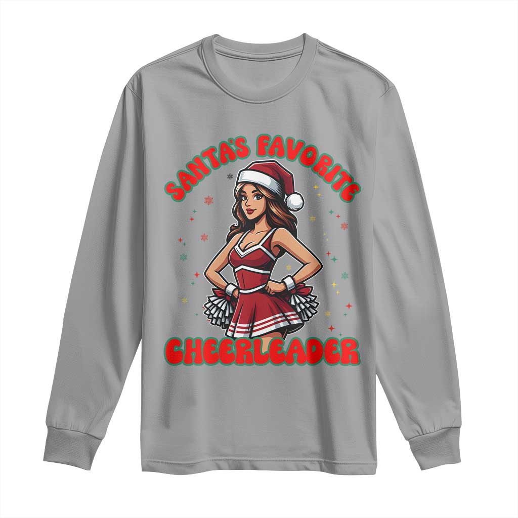 Santa Favorite Cheerleader Long Sleeve Shirt Funny Christmas Cheer Gift - Wonder Print Shop