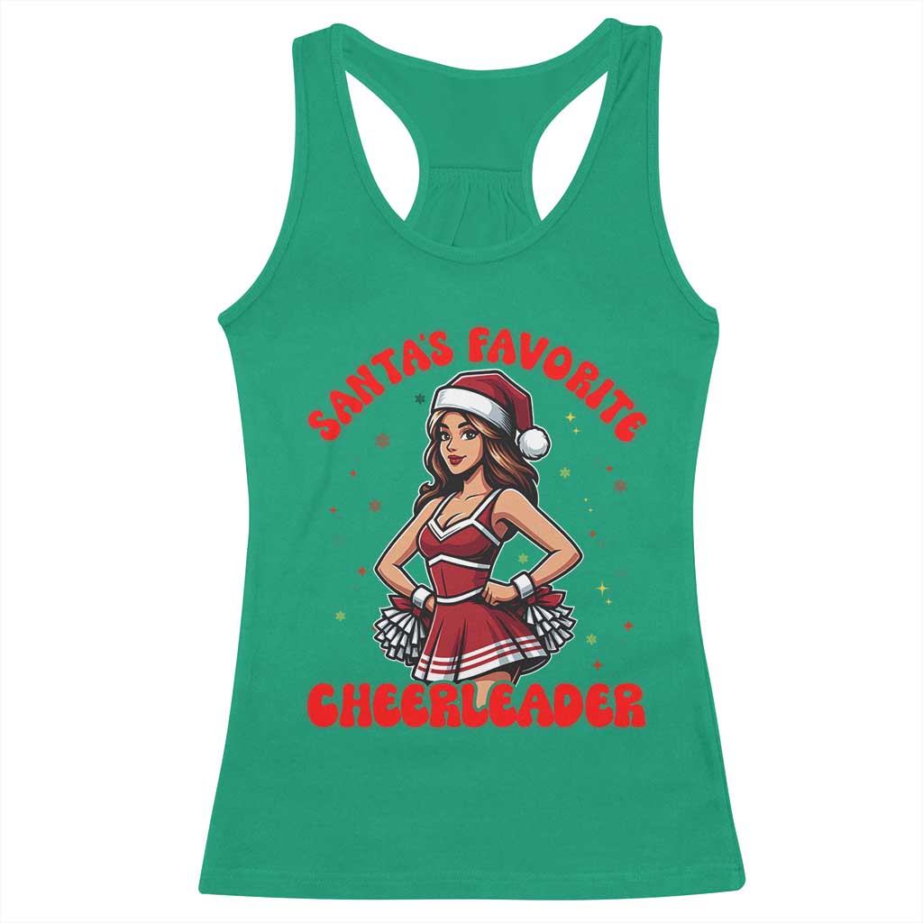 Santa Favorite Cheerleader Racerback Tank Top Funny Christmas Cheer Gift - Wonder Print Shop