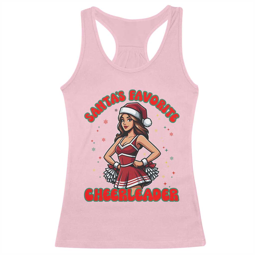 Santa Favorite Cheerleader Racerback Tank Top Funny Christmas Cheer Gift - Wonder Print Shop