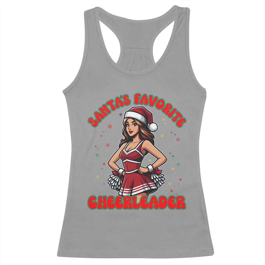 Santa Favorite Cheerleader Racerback Tank Top Funny Christmas Cheer Gift - Wonder Print Shop