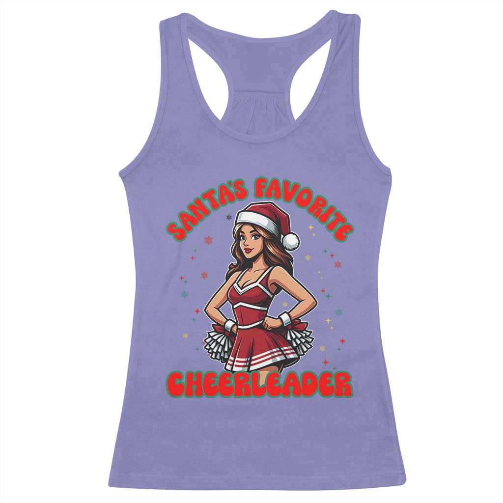 Santa Favorite Cheerleader Racerback Tank Top Funny Christmas Cheer Gift - Wonder Print Shop