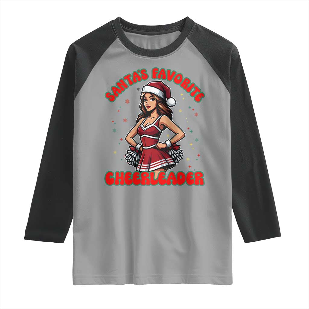 Santa Favorite Cheerleader Raglan Shirt Funny Christmas Cheer Gift - Wonder Print Shop