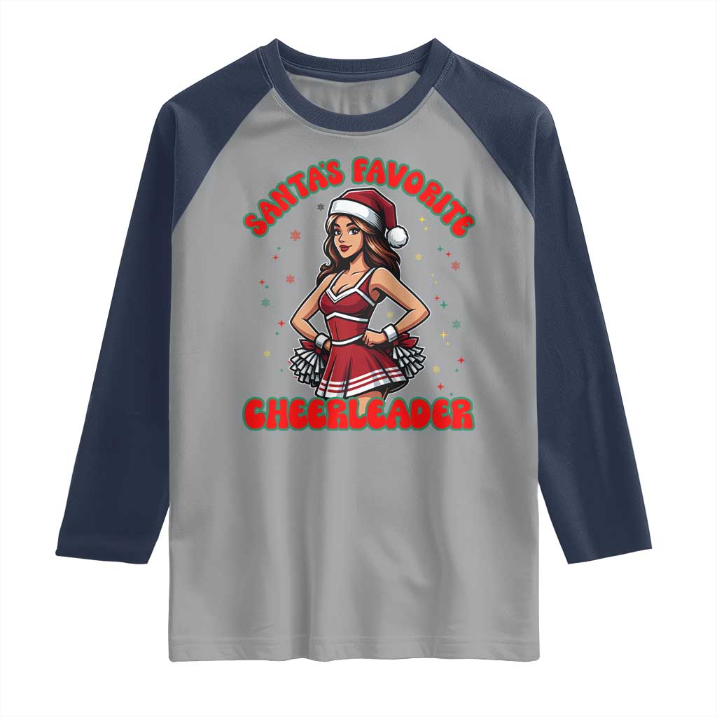 Santa Favorite Cheerleader Raglan Shirt Funny Christmas Cheer Gift - Wonder Print Shop