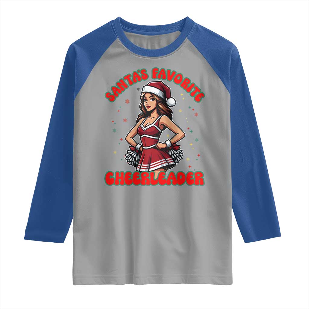 Santa Favorite Cheerleader Raglan Shirt Funny Christmas Cheer Gift - Wonder Print Shop