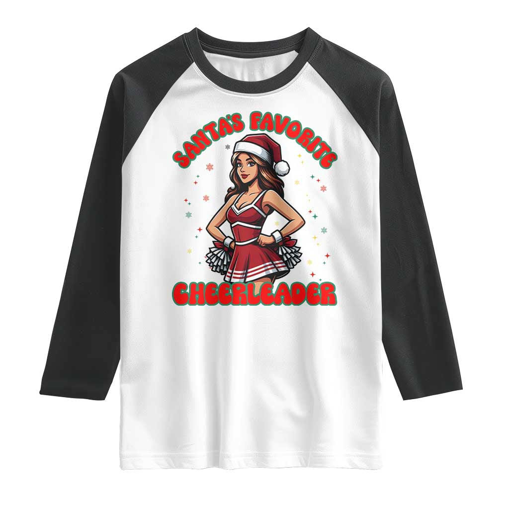 Santa Favorite Cheerleader Raglan Shirt Funny Christmas Cheer Gift - Wonder Print Shop