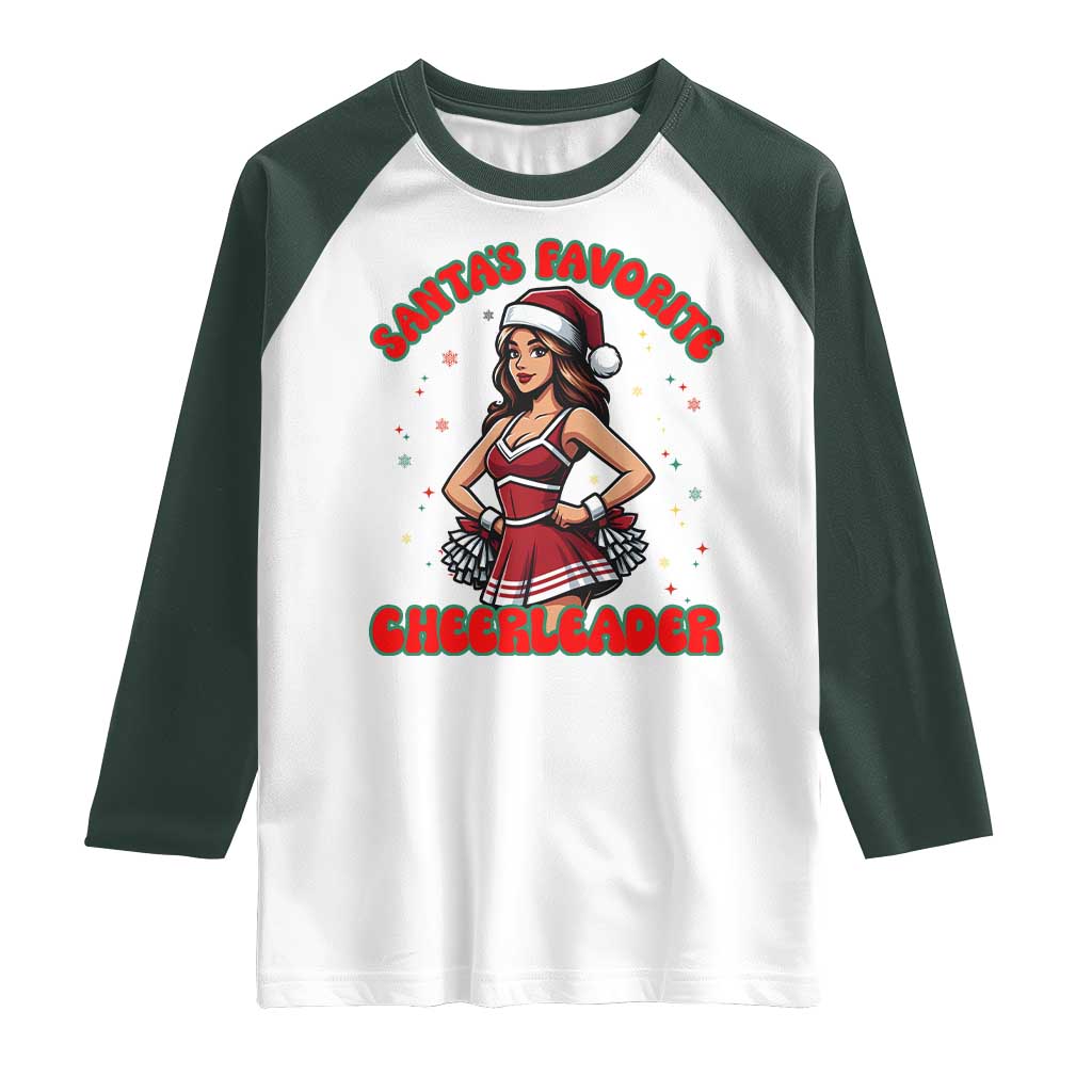 Santa Favorite Cheerleader Raglan Shirt Funny Christmas Cheer Gift - Wonder Print Shop