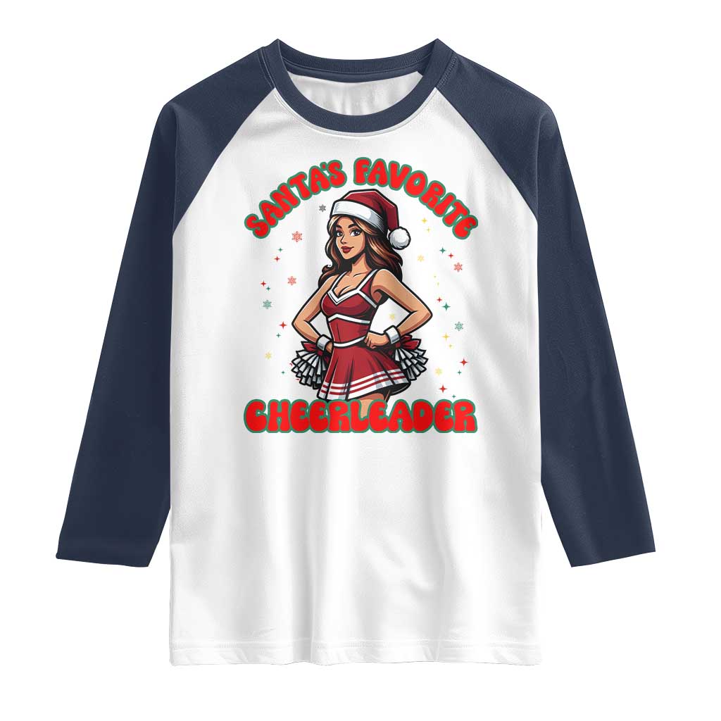 Santa Favorite Cheerleader Raglan Shirt Funny Christmas Cheer Gift - Wonder Print Shop