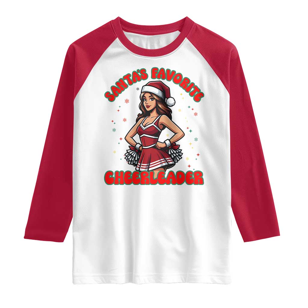 Santa Favorite Cheerleader Raglan Shirt Funny Christmas Cheer Gift - Wonder Print Shop