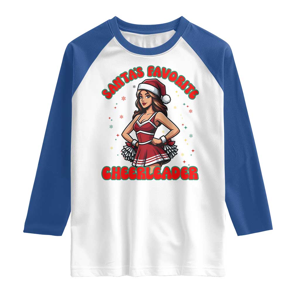 Santa Favorite Cheerleader Raglan Shirt Funny Christmas Cheer Gift - Wonder Print Shop