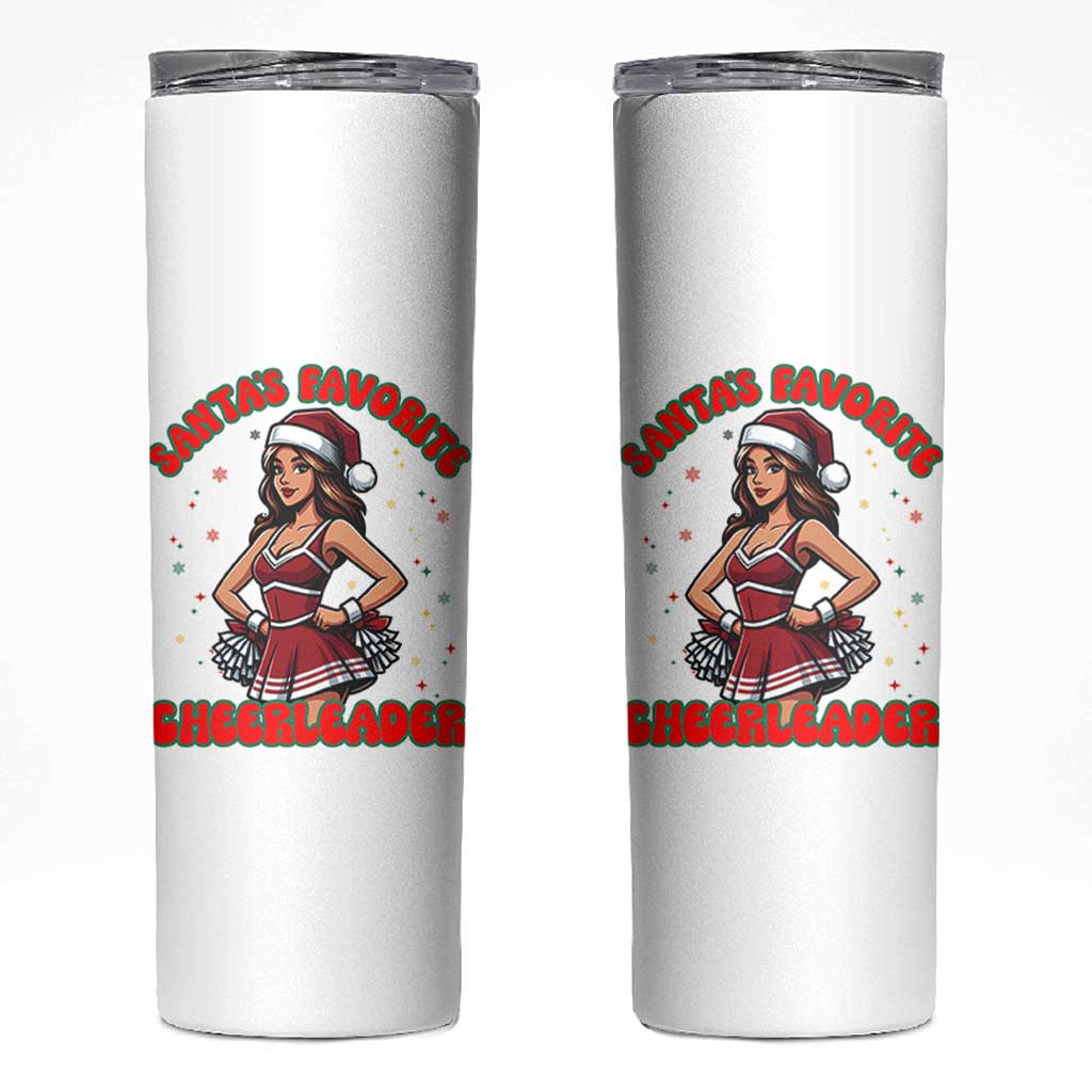 Santa Favorite Cheerleader Skinny Tumbler Funny Christmas Cheer Gift - Wonder Print Shop