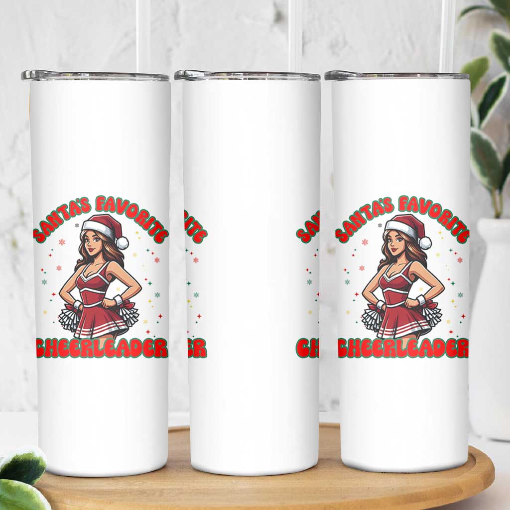 Santa Favorite Cheerleader Skinny Tumbler Funny Christmas Cheer Gift - Wonder Print Shop
