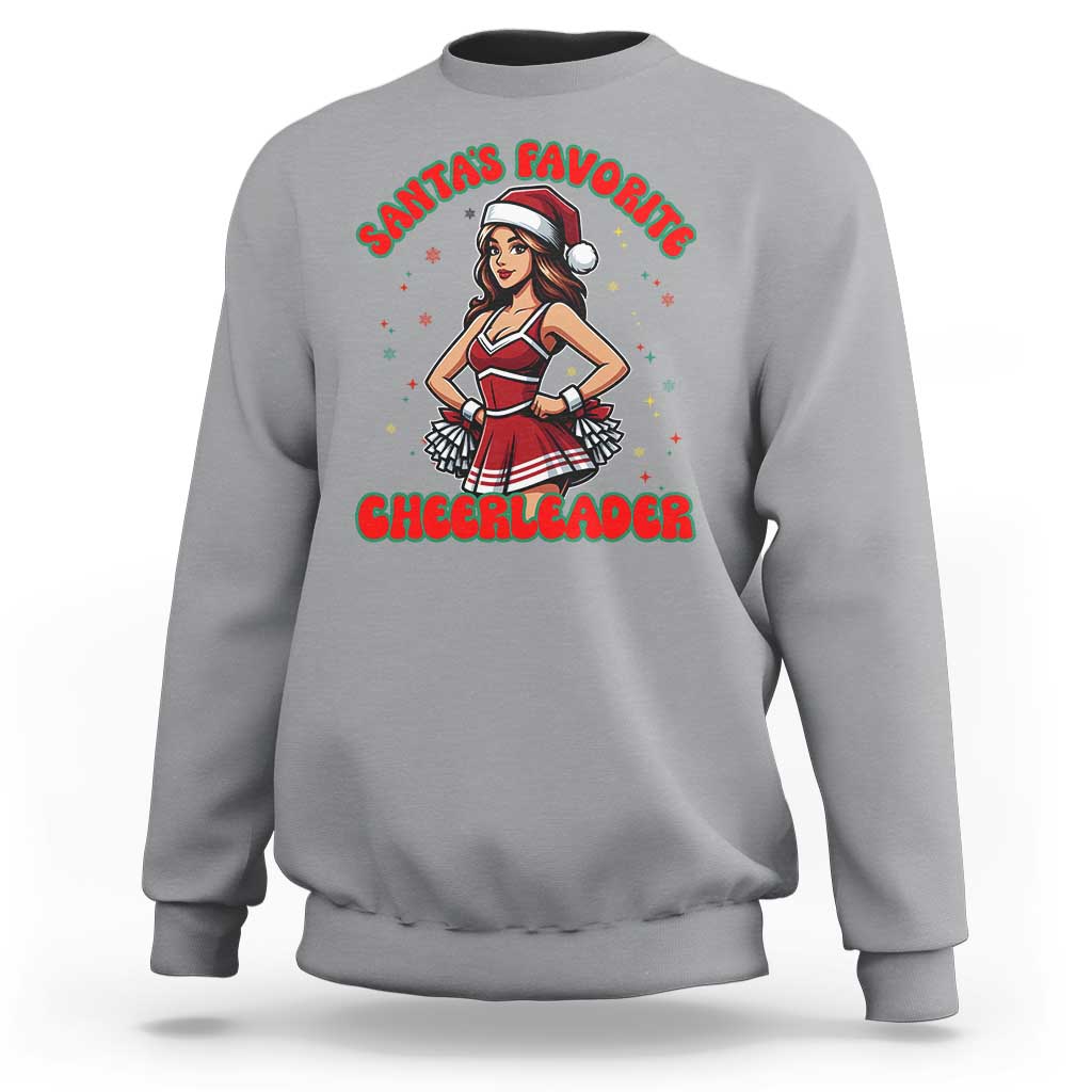 Santa Favorite Cheerleader Sweatshirt Funny Christmas Cheer Gift - Wonder Print Shop