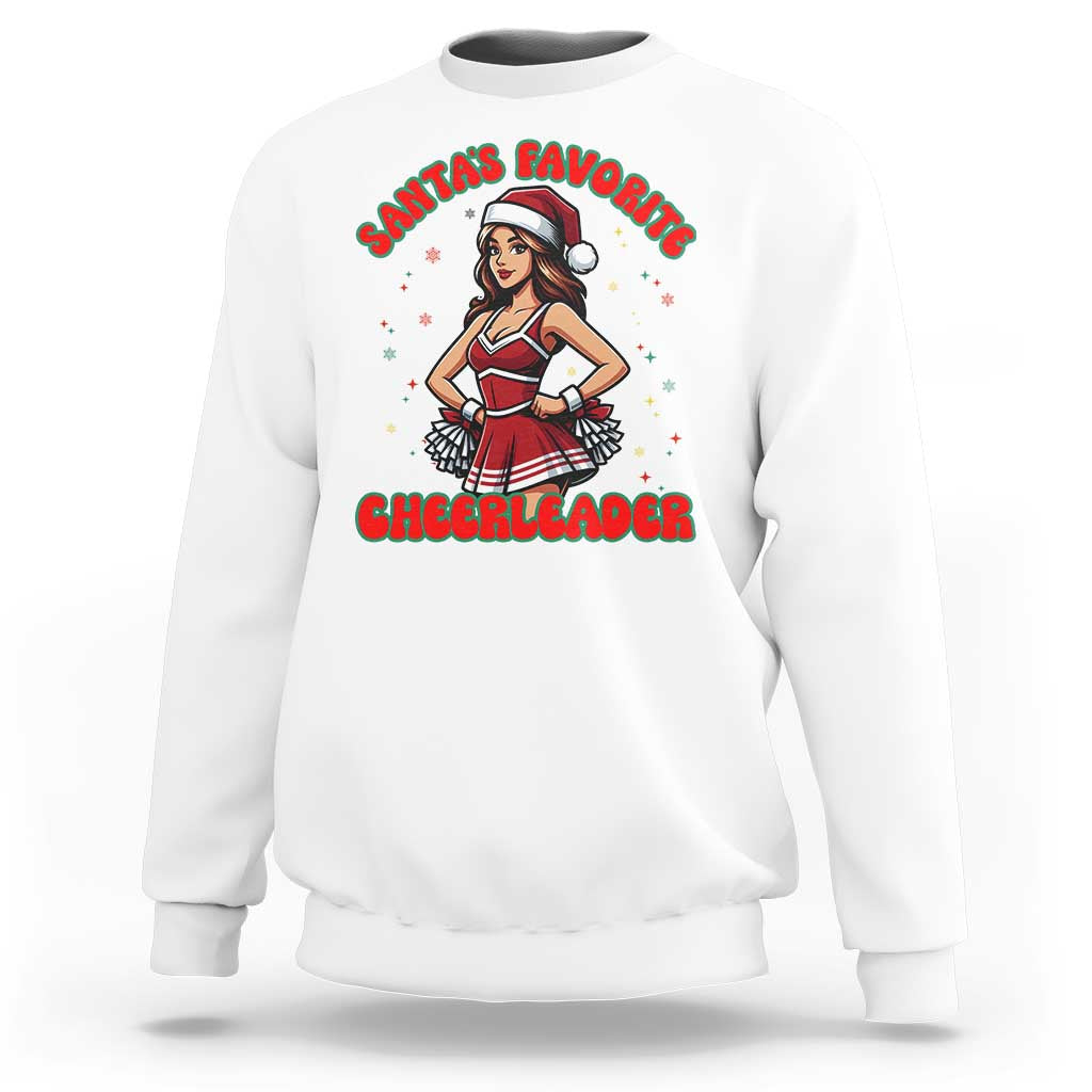 Santa Favorite Cheerleader Sweatshirt Funny Christmas Cheer Gift - Wonder Print Shop