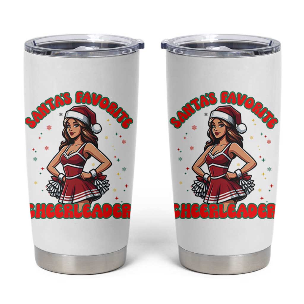 Santa Favorite Cheerleader Tumbler Cup Funny Christmas Cheer Gift - Wonder Print Shop