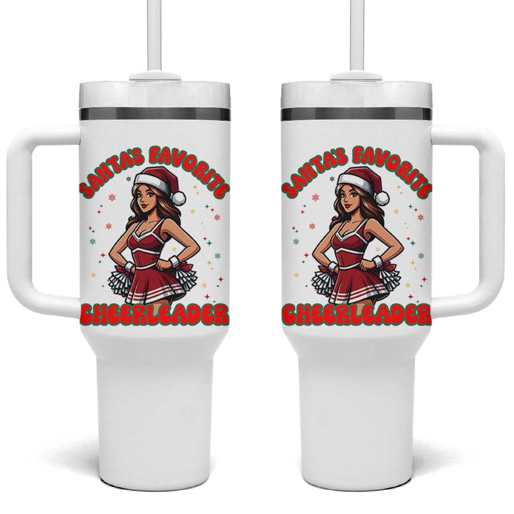 Santa Favorite Cheerleader Tumbler With Handle Funny Christmas Cheer Gift - Wonder Print Shop