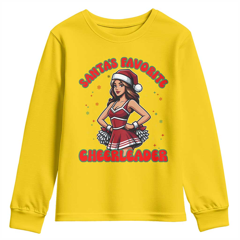 Santa Favorite Cheerleader Youth Sweatshirt Funny Christmas Cheer Gift - Wonder Print Shop