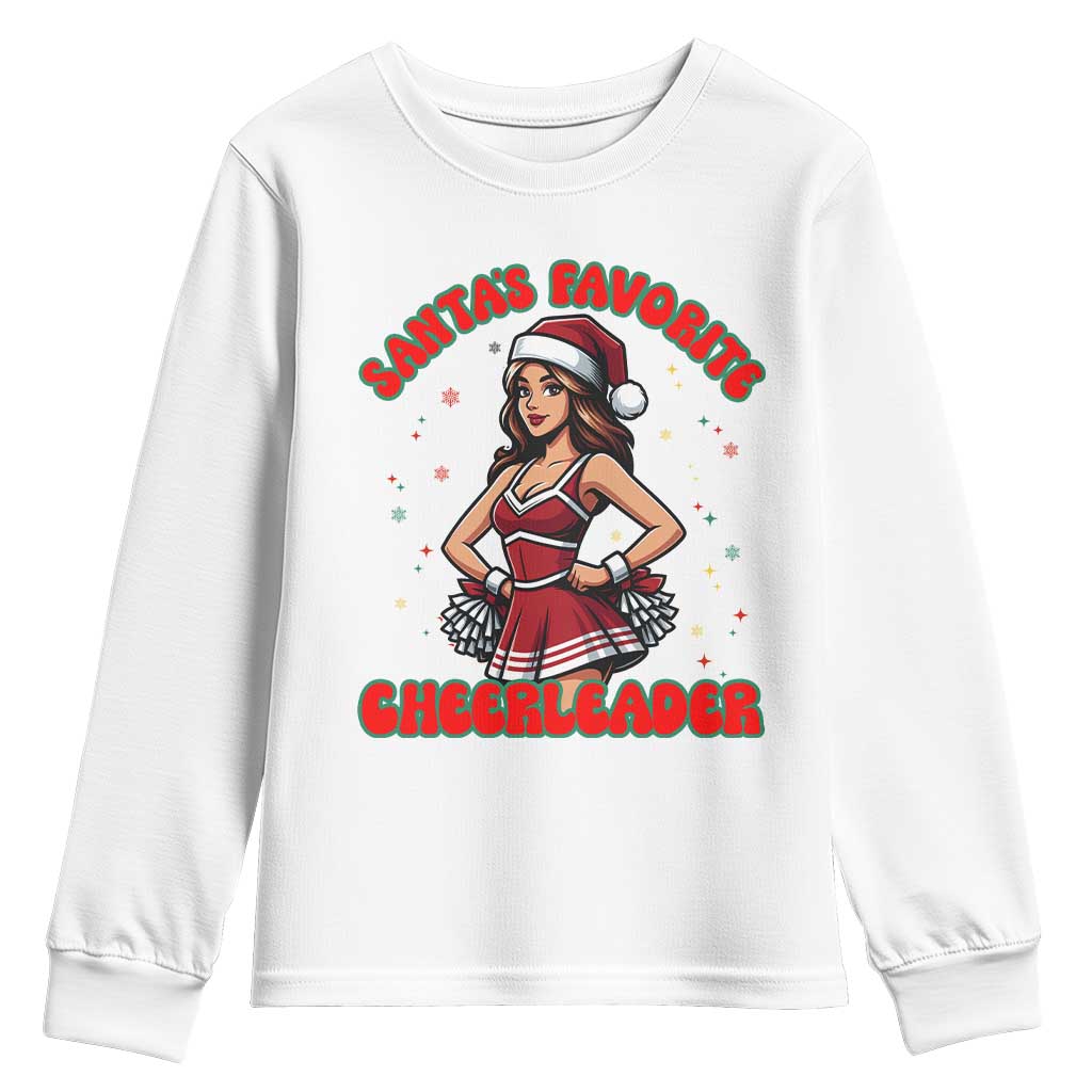 Santa Favorite Cheerleader Youth Sweatshirt Funny Christmas Cheer Gift - Wonder Print Shop