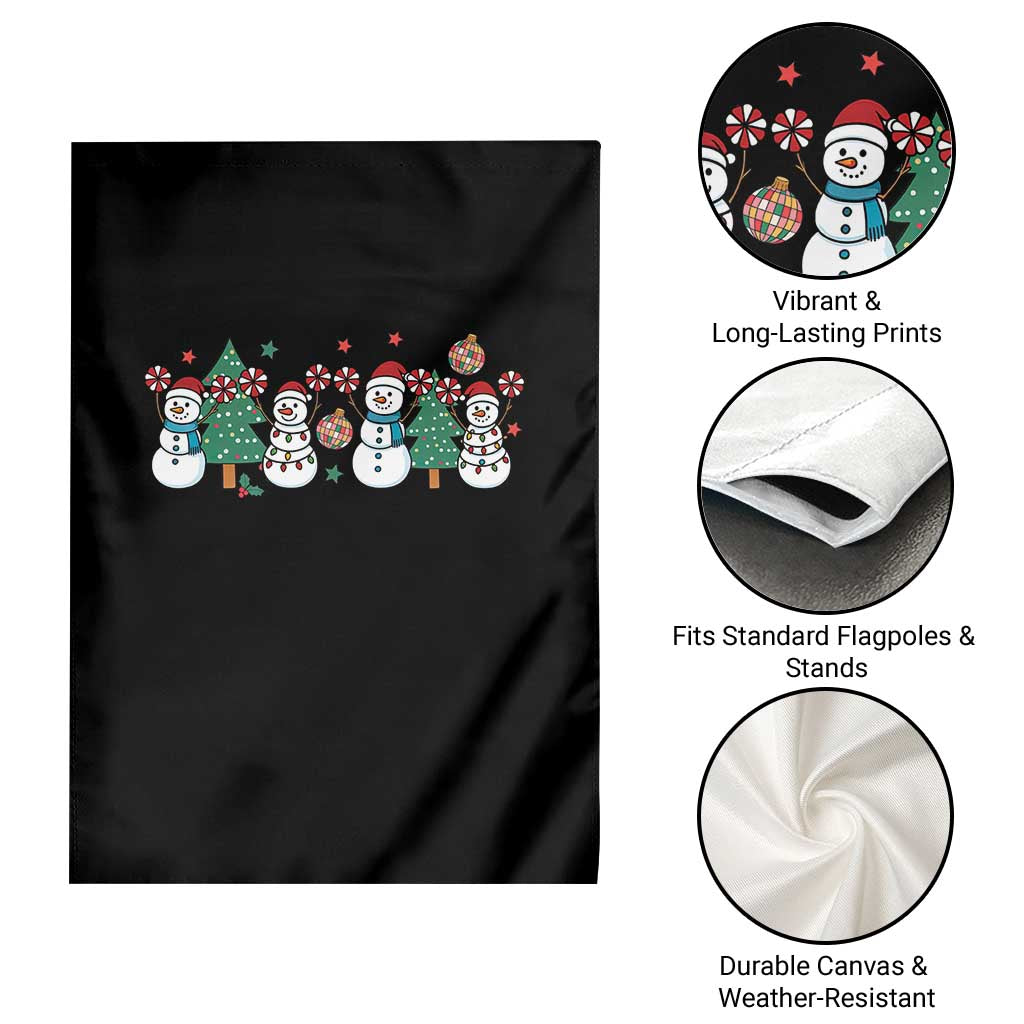 Funny Christmas Cheer Gift Garden Flag Santa Snowman Cheerleaders - Wonder Print Shop