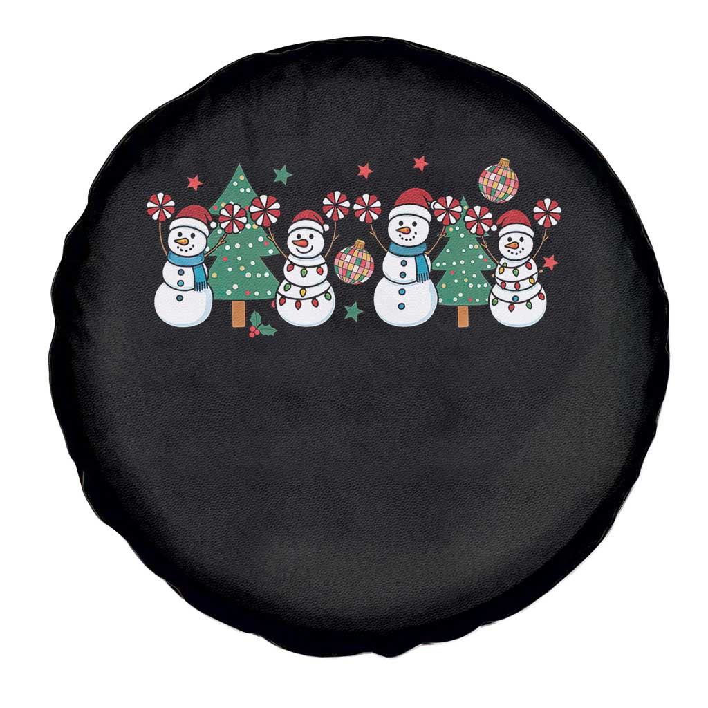 Funny Christmas Cheer Gift Spare Tire Cover Santa Snowman Cheerleaders - Wonder Print Shop