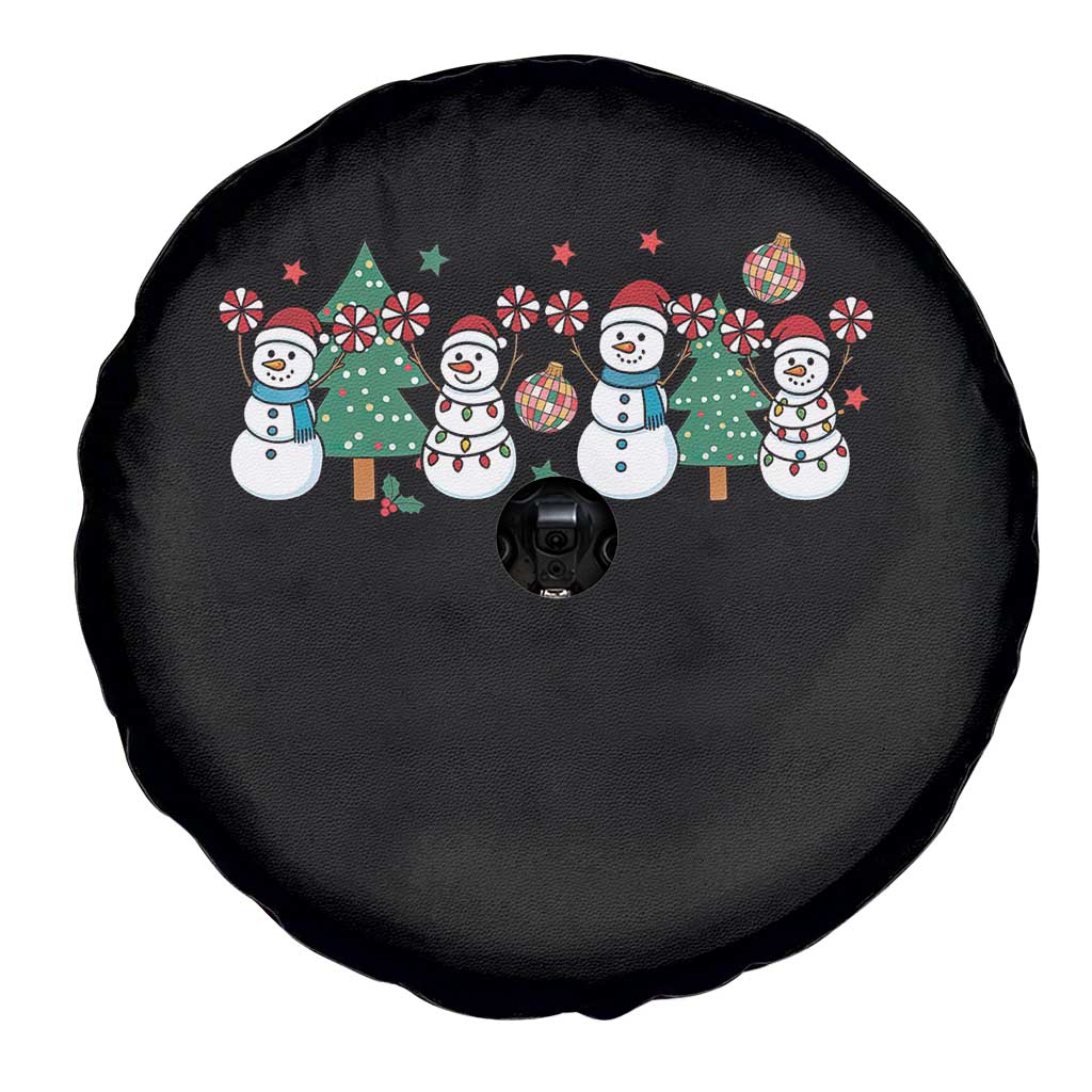 Funny Christmas Cheer Gift Spare Tire Cover Santa Snowman Cheerleaders - Wonder Print Shop