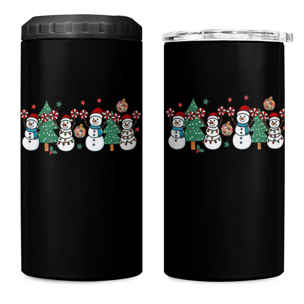 Funny Christmas Cheer Gift 4 in 1 Can Cooler Tumbler Santa Snowman Cheerleaders - Wonder Print Shop