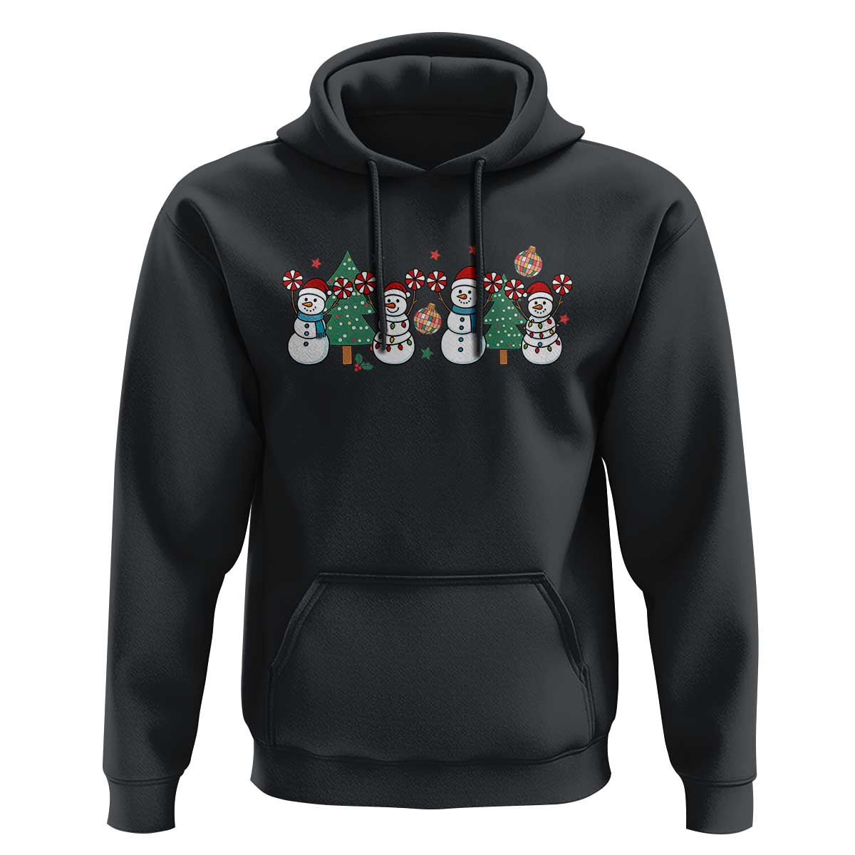 Funny Christmas Cheer Gift Hoodie Santa Snowman Cheerleaders - Wonder Print Shop